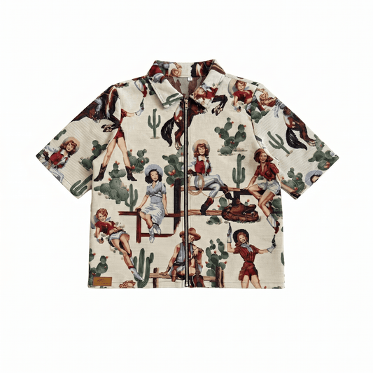 WHITE COWGIRL TAPESTRY TEE