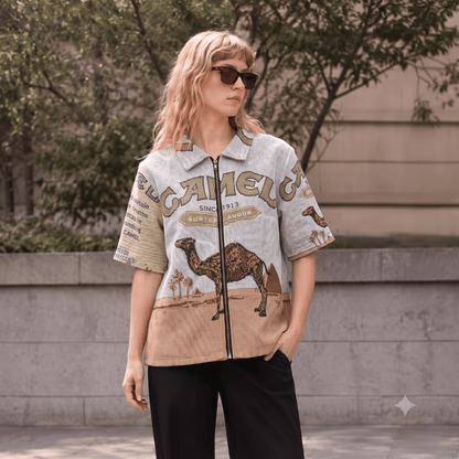 CAMEL TAPESTRY TEE