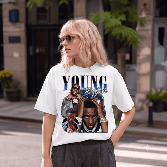 YOUNG DOLPH "YOUNG DOLPH" TEXT LOGO HEAVYWEIGHT COTTON TEE-57023