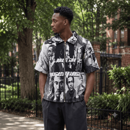 BLACK LEADER TAPESTRY TEE