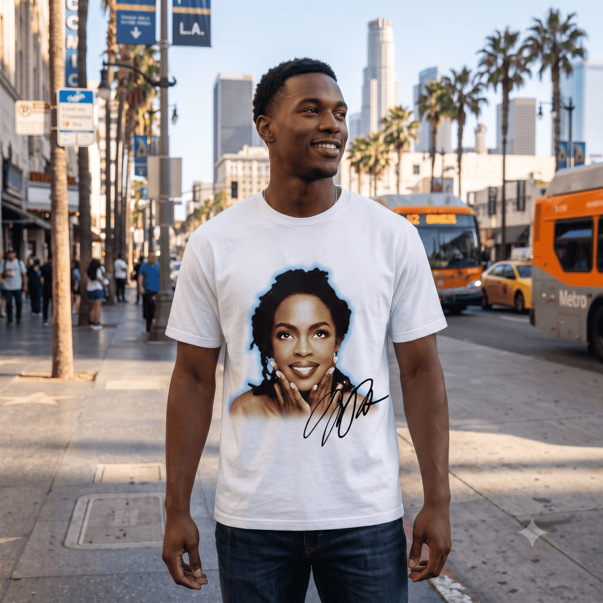 LAURYN HILL SIGNATURE PRINT HEAVYWEIGHT COTTON TEE-57021