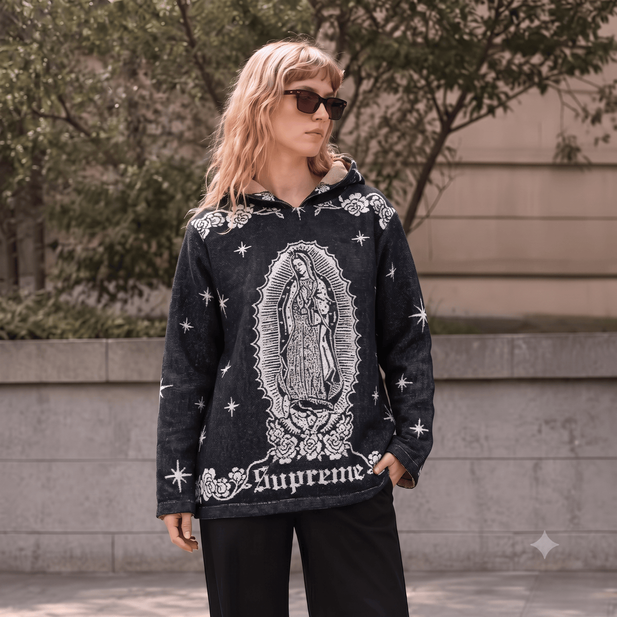 VIGENCITA BLACK TAPESTRY HOODIE