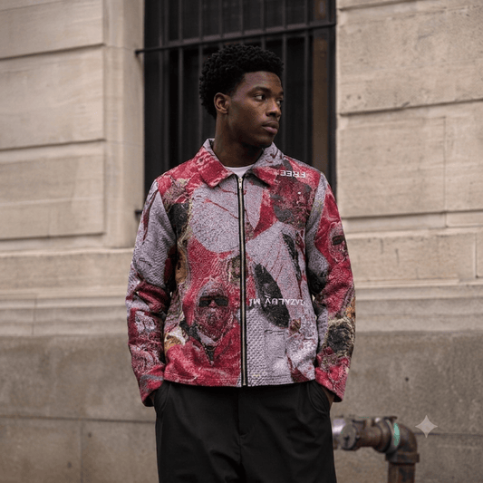 RED FREE YSL TAPESTRY JACKET