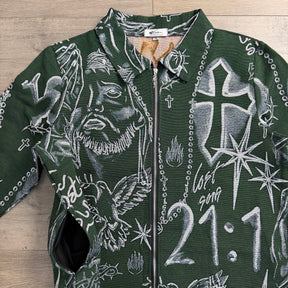 RETRO TIE DYE CROS GREEN JACKET