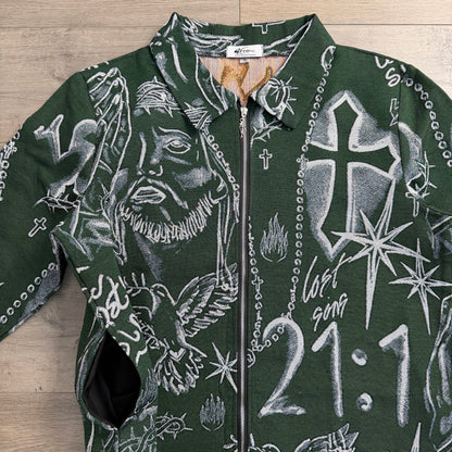 RETRO TIE DYE CROS GREEN JACKET