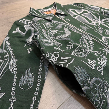 RETRO TIE DYE CROS GREEN JACKET