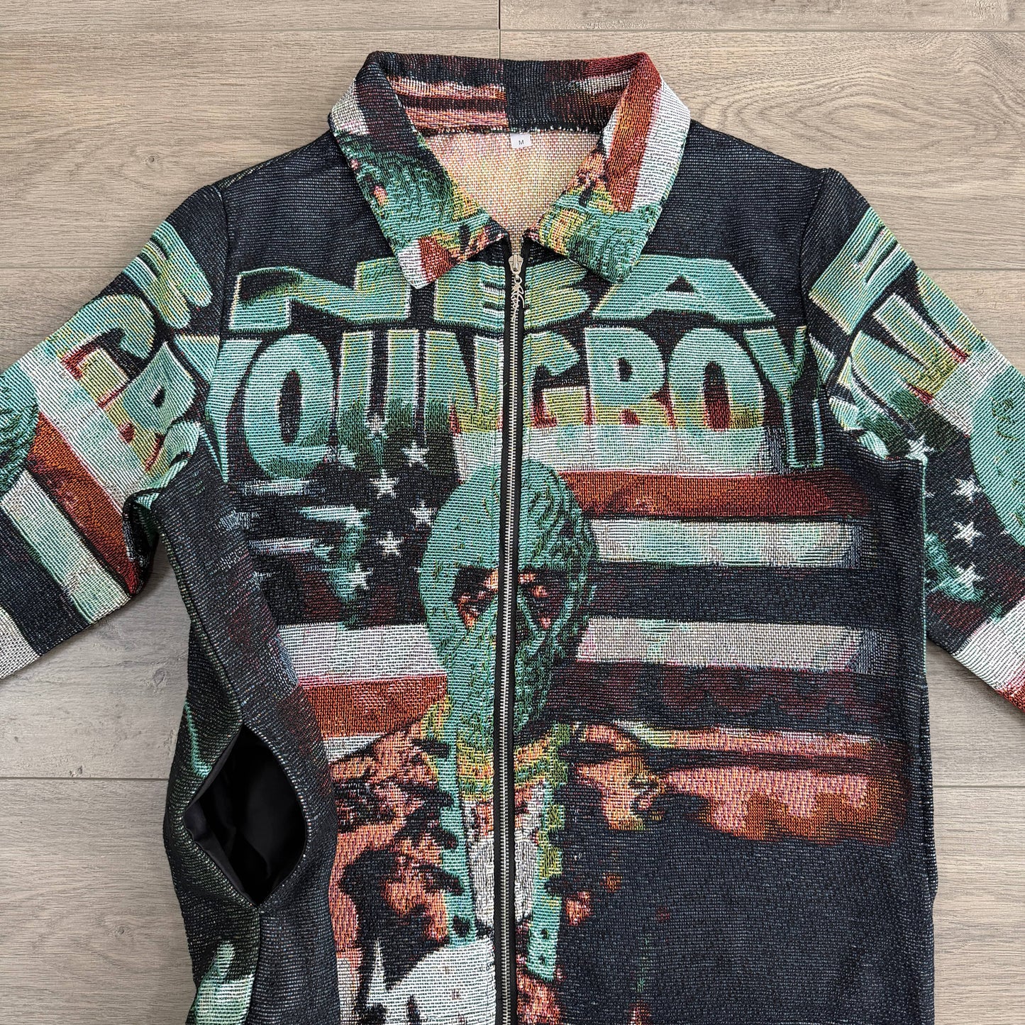 GREEN YOUNGBOY TAPESTRY JACKET