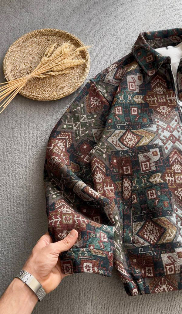TRIBAL PATTERN  TAPESTRY JACKET
