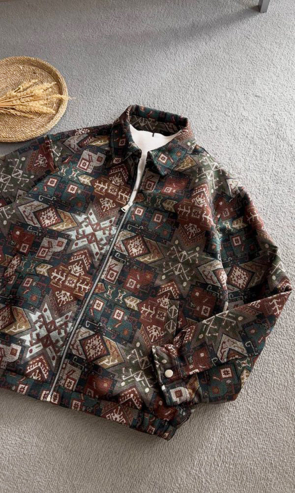 TRIBAL PATTERN  TAPESTRY JACKET