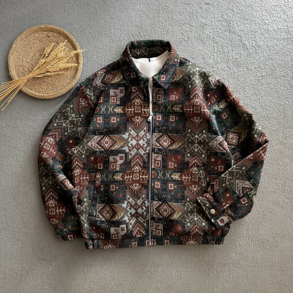 TRIBAL PATTERN  TAPESTRY JACKET