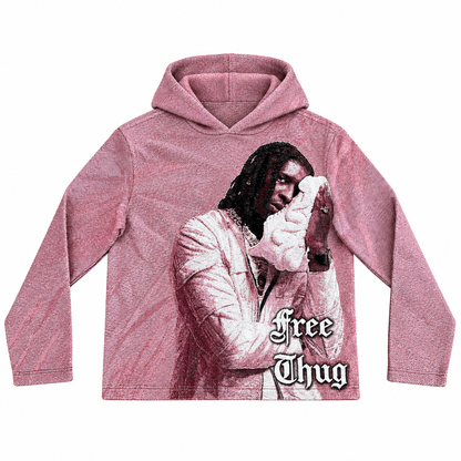 PINK YSL TAPESTRY HOODIE