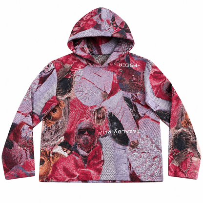 RED FREE YSL TAPESTRY HOODIE