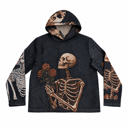 ROSE SKULL TAPESTRY HOODIE