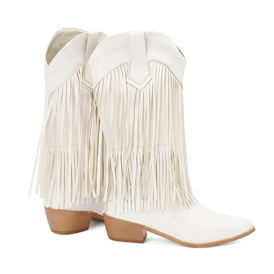 Women's Sterling Fringe Tall Western Boots-60024