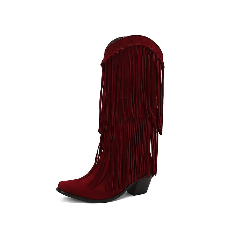Women's Sterling Fringe Tall Western Boots-60037