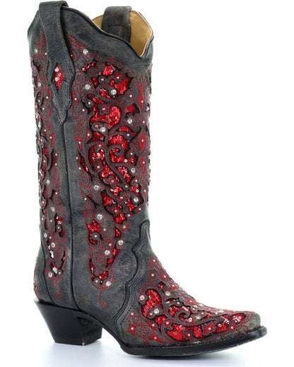 Women's Sequin Inlay Western Boots-60025