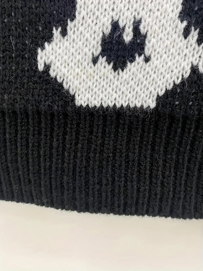 SKELETON RIBCAGE JACQUARD KNIT SWEATER