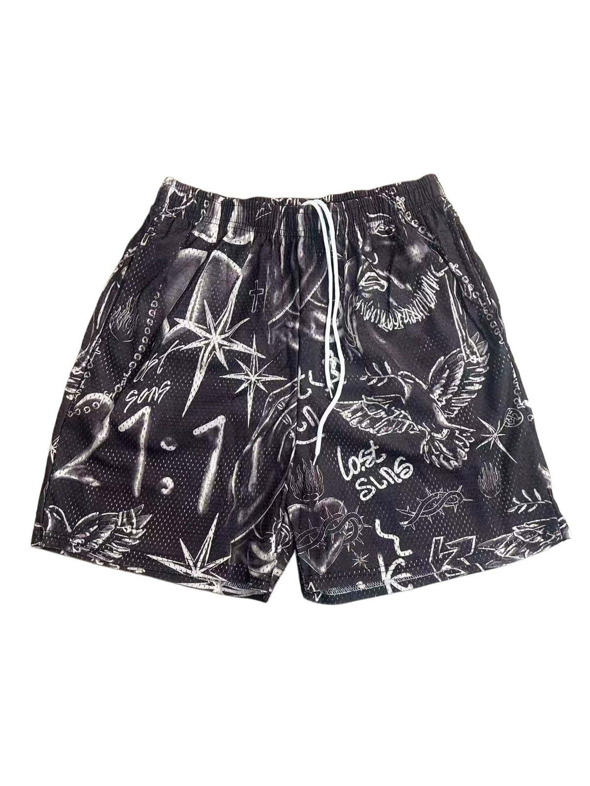 RETRO TIE DYE CROS BROWN  SHORTS-8909