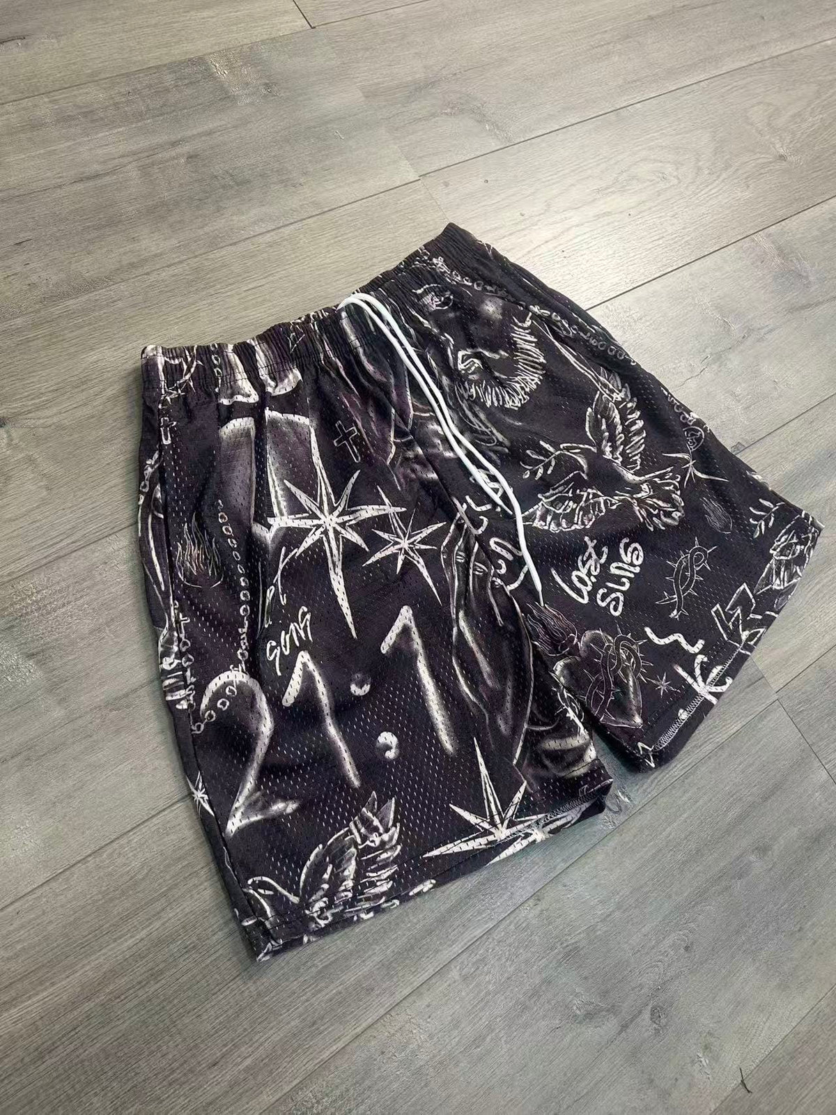 RETRO TIE DYE CROS BROWN  SHORTS-8909