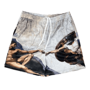 RDMCLOTHINGART tapestry hoodie ADAM MESH SHORTS-8682