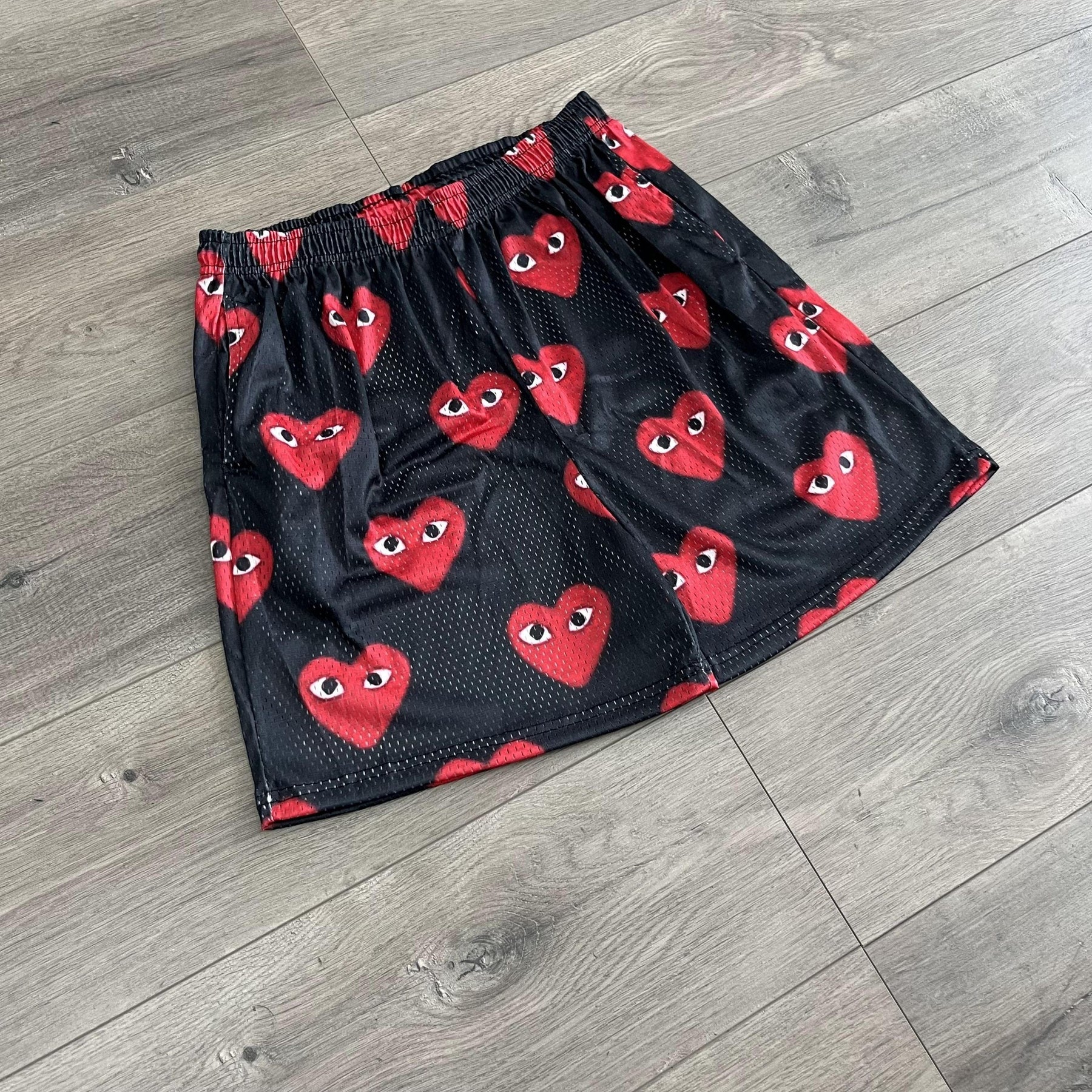 RDMCLOTHINGART tapestry hoodie B&RED CDG MESH SHORTS-8733