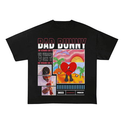RDMCLOTHINGART tapestry hoodie BAD BUNNY HEAVY WEIGHT COTTON TEE-8989