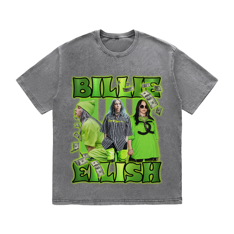 RDMCLOTHINGART tapestry hoodie BILLIE EILISH HEAVY WEIGHT COTTON TEE-9120