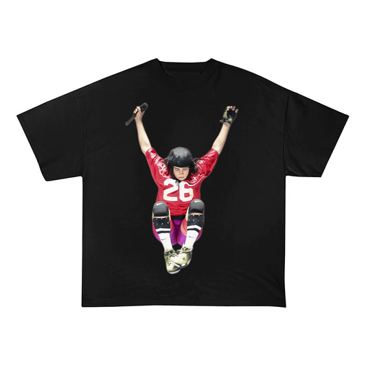 RDMCLOTHINGART tapestry hoodie Billie Eilish Super Bowl 2025 Performance Oversized Heavyweight Cotton Tee-6009