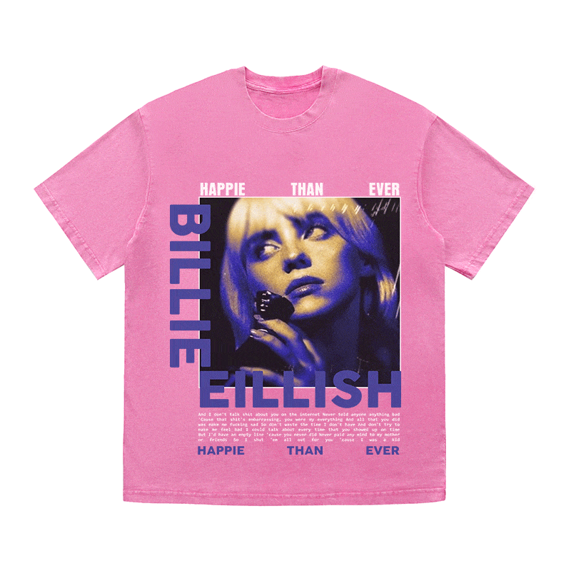 RDMCLOTHINGART tapestry hoodie BILLIE EILLISH HEAVY WEIGHT COTTON TEE-8991