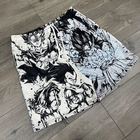 RDMCLOTHINGART tapestry hoodie BLACK&WHITE GOKU MESH SHORTS-8665