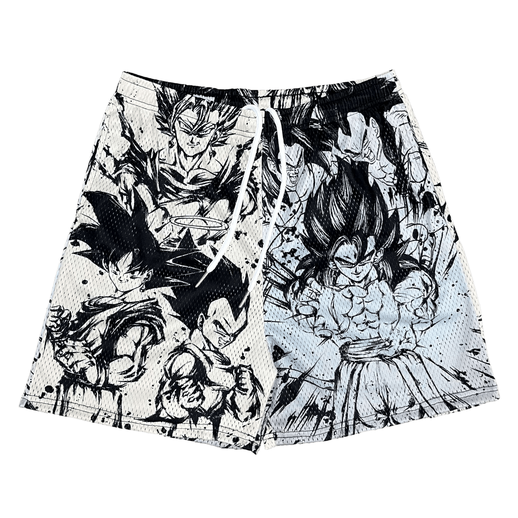 RDMCLOTHINGART tapestry hoodie BLACK&WHITE GOKU MESH SHORTS-8665