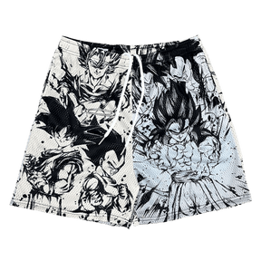 RDMCLOTHINGART tapestry hoodie BLACK&WHITE GOKU MESH SHORTS-8665