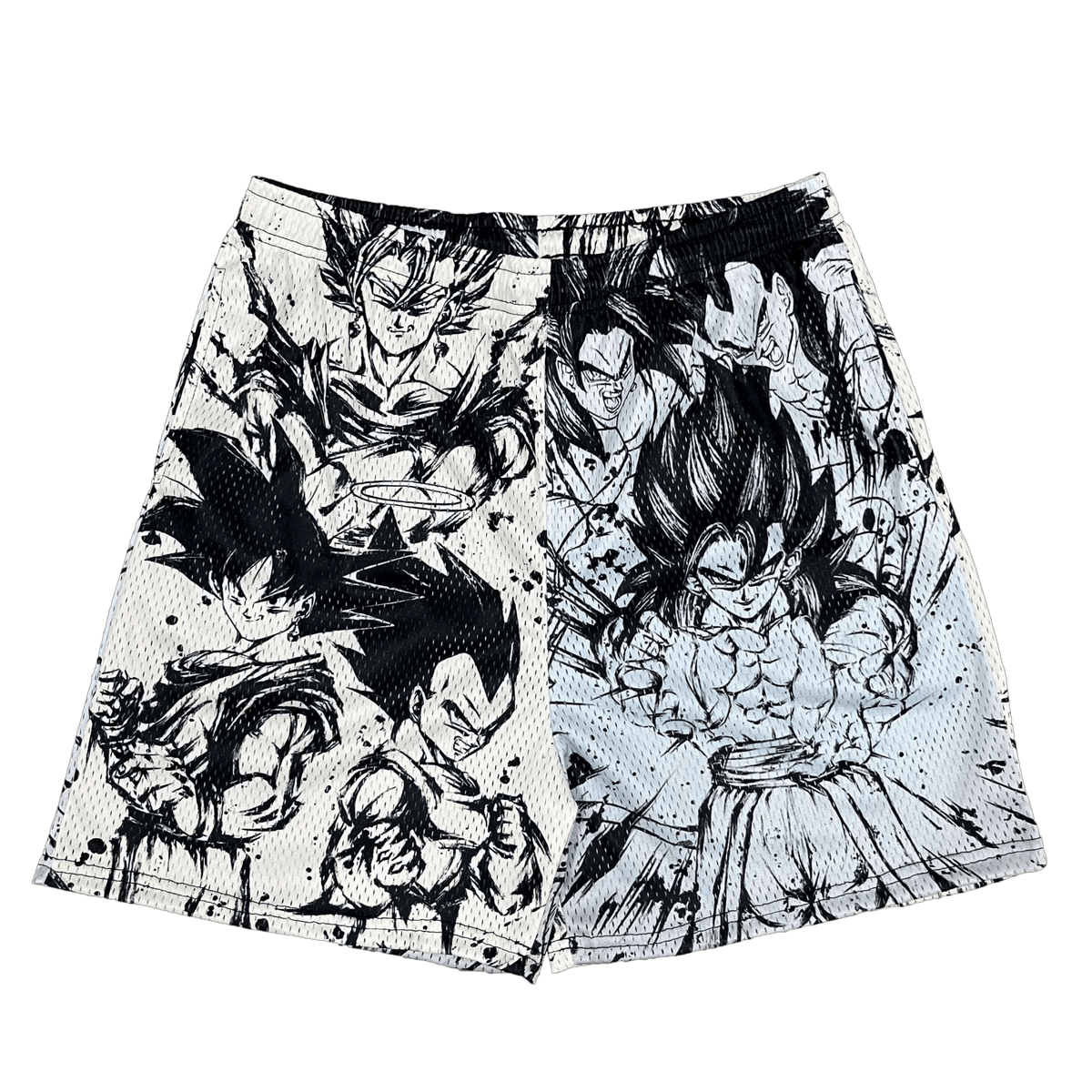 RDMCLOTHINGART tapestry hoodie BLACK&WHITE GOKU MESH SHORTS-8665