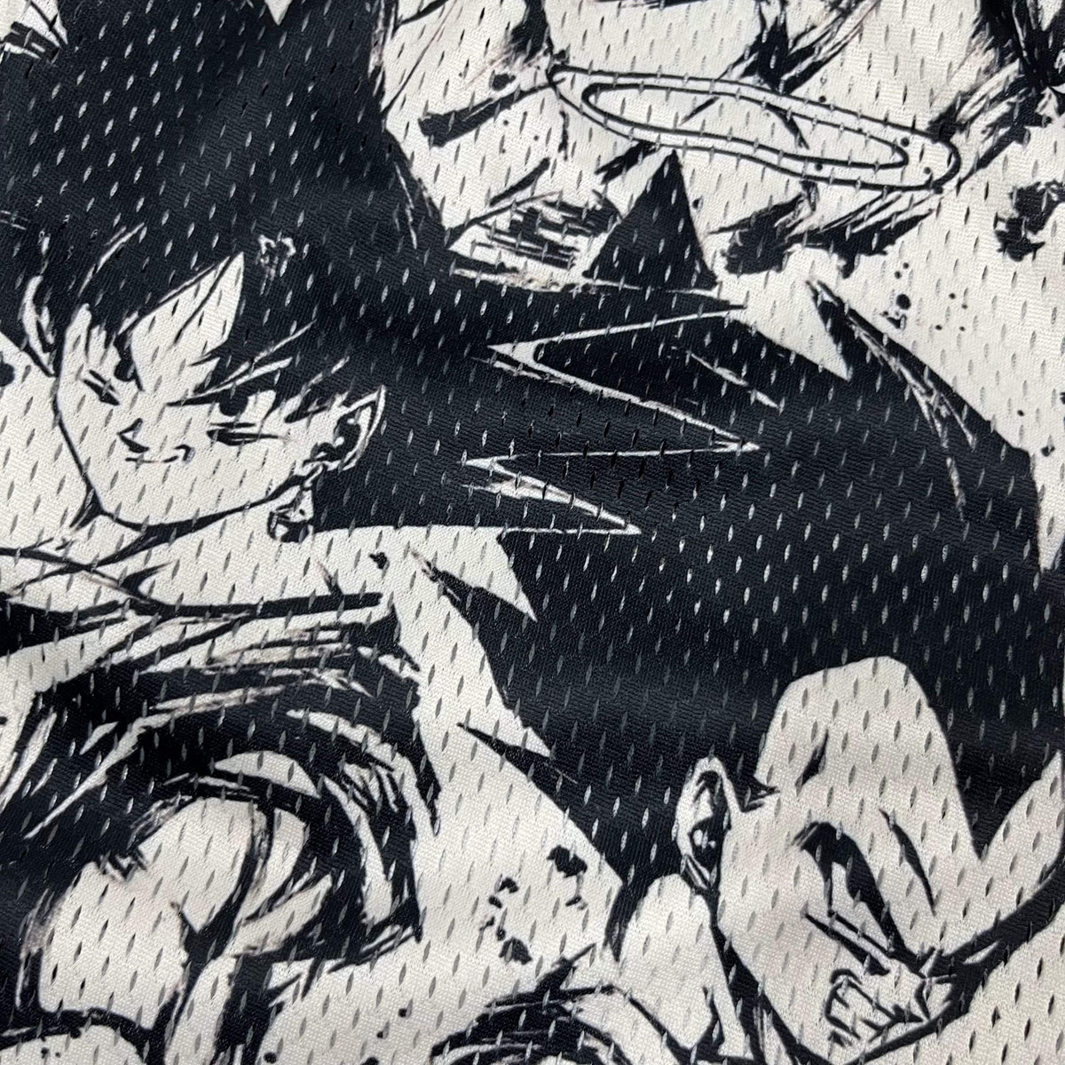 RDMCLOTHINGART tapestry hoodie BLACK&WHITE GOKU MESH SHORTS-8665