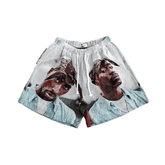 BLUE 2PAC TAPESTRY SHORTS