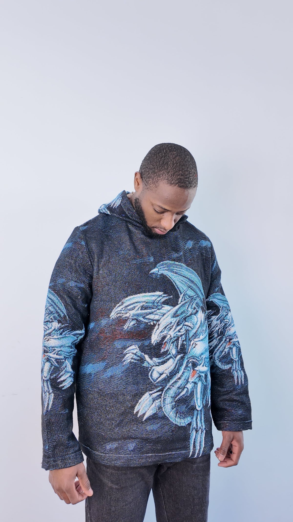 RDMCLOTHINGART tapestry hoodie BLUE EYES WHITE DRAGON TAPESTRY HOODIE