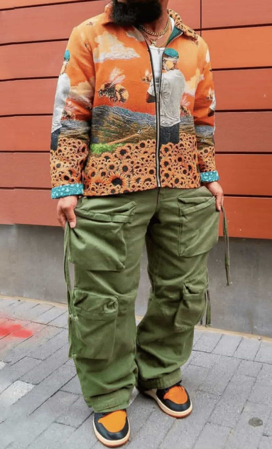 DESIGNER HEAVY CARGO PANTS-8033