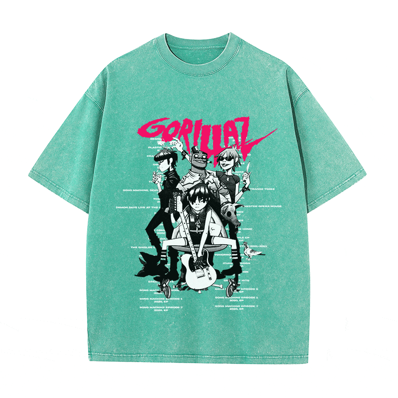 RDMCLOTHINGART tapestry hoodie GORILLAZ HEAVY WEIGHT COTTON TEE-8932