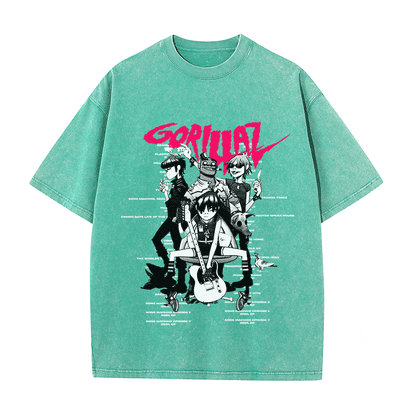 RDMCLOTHINGART tapestry hoodie GORILLAZ HEAVY WEIGHT COTTON TEE-8932