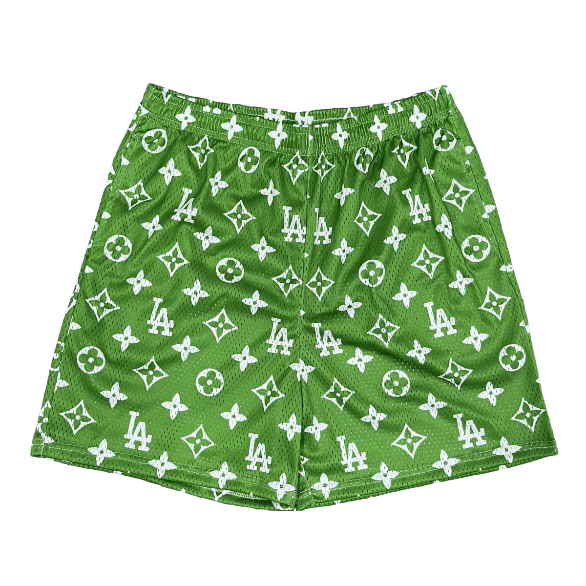 RDMCLOTHINGART tapestry hoodie GREEN LA MESH SHORTS-8676