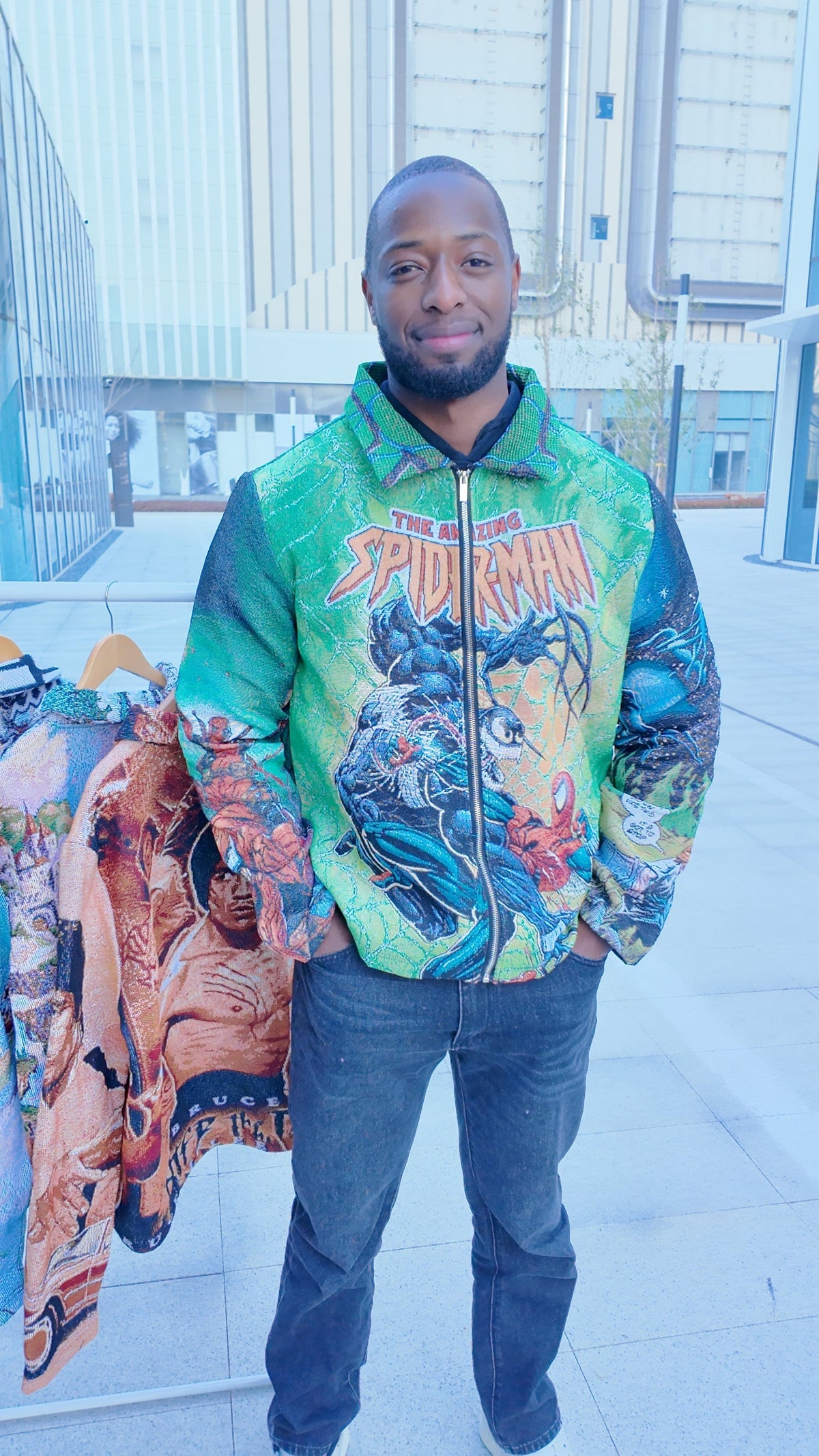 RDMCLOTHINGART tapestry hoodie GREEN SPIDER TAPESTRY JACKET