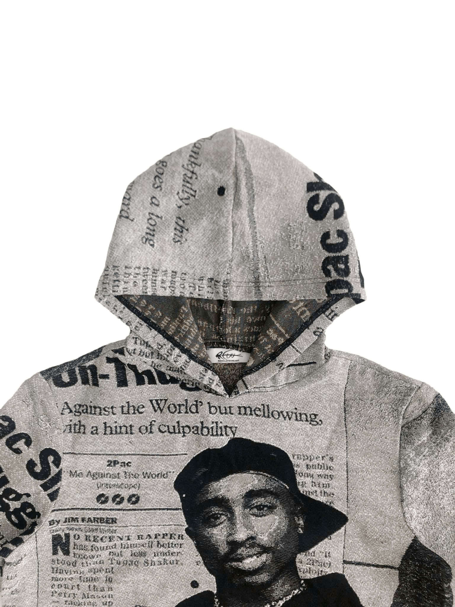 RDMCLOTHINGART tapestry hoodie GREY 2PAC TAPESTRY