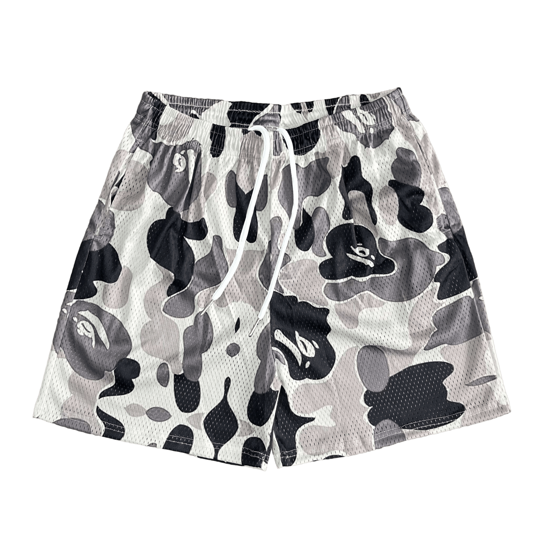 RDMCLOTHINGART tapestry hoodie GREY CAMO MESH SHORTS-8700