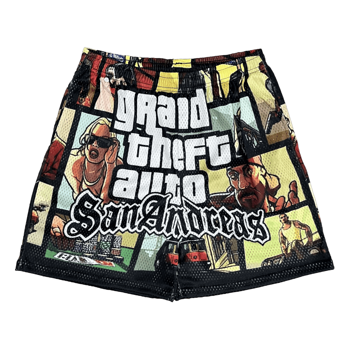 RDMCLOTHINGART tapestry hoodie GTA MESH SHORTS-8689