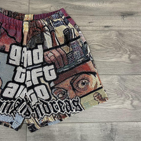 RDMCLOTHINGART tapestry hoodie GTA SHORTS