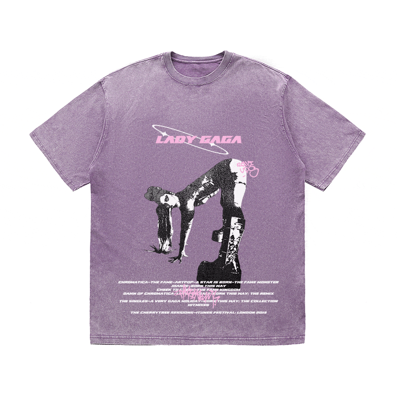 RDMCLOTHINGART tapestry hoodie LADY GAGA HEAVY WEIGHT COTTON TEE-8936