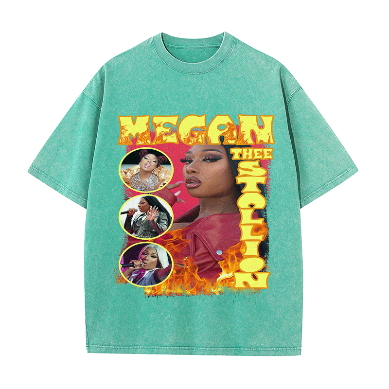 RDMCLOTHINGART tapestry hoodie MEGAN STALLION HEAVY WEIGHT COTTON TEE-9131