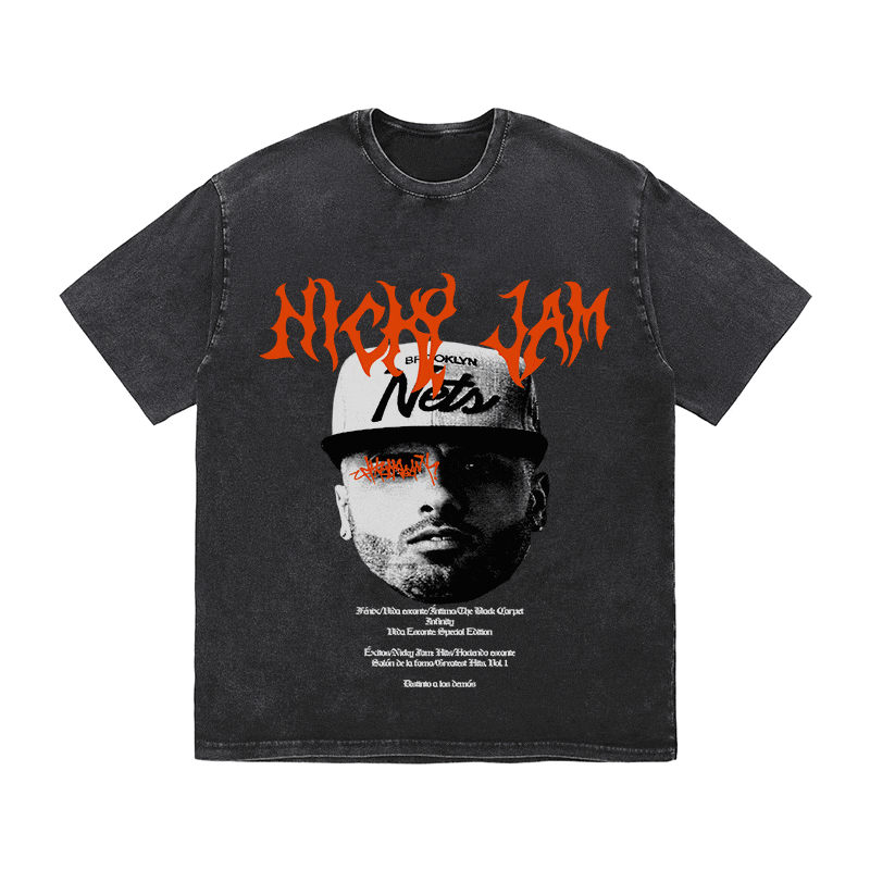 RDMCLOTHINGART tapestry hoodie NICKY JAM HEAVY WEIGHT COTTON TEE-8943