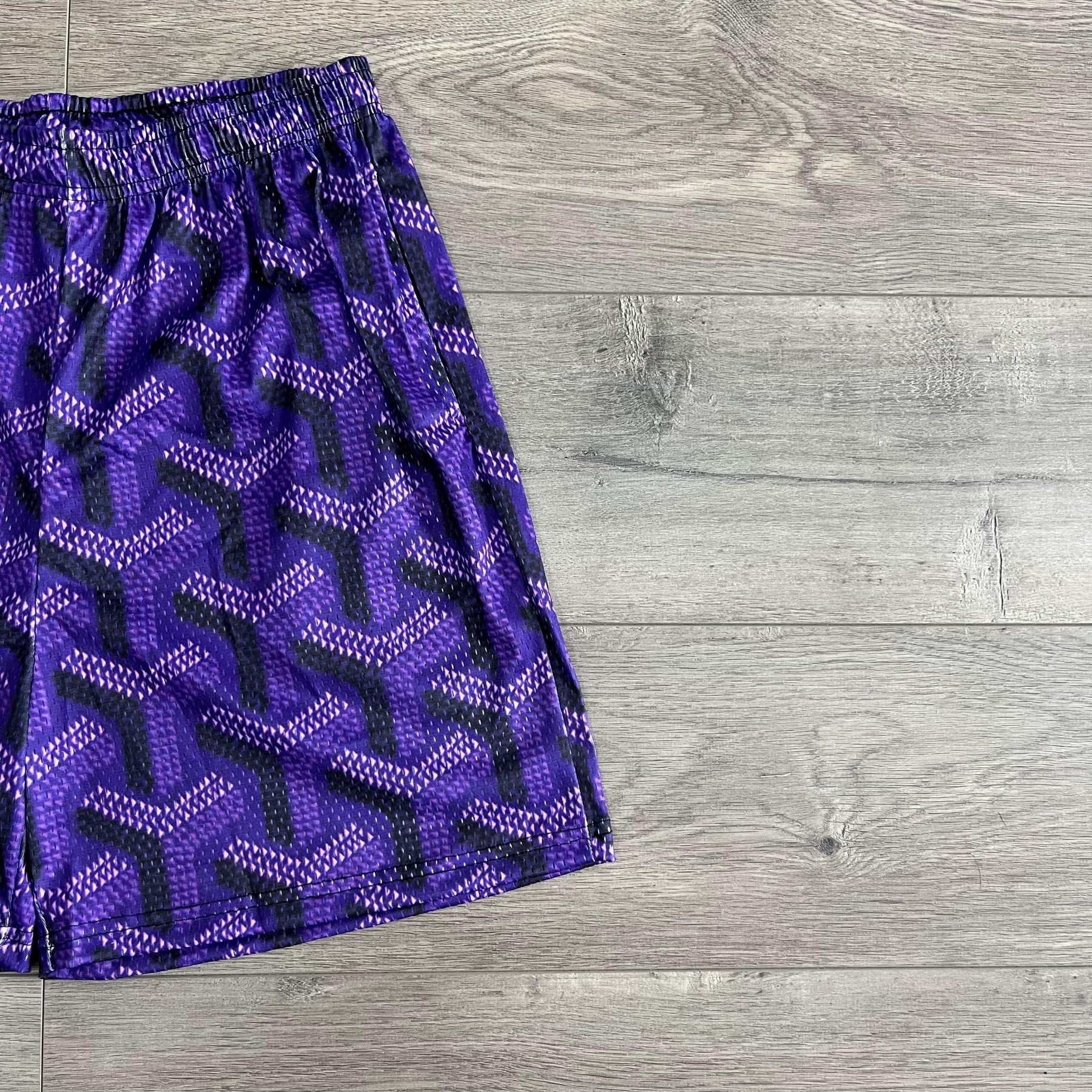 RDMCLOTHINGART tapestry hoodie PURPLE GY MESH SHORTS-8736