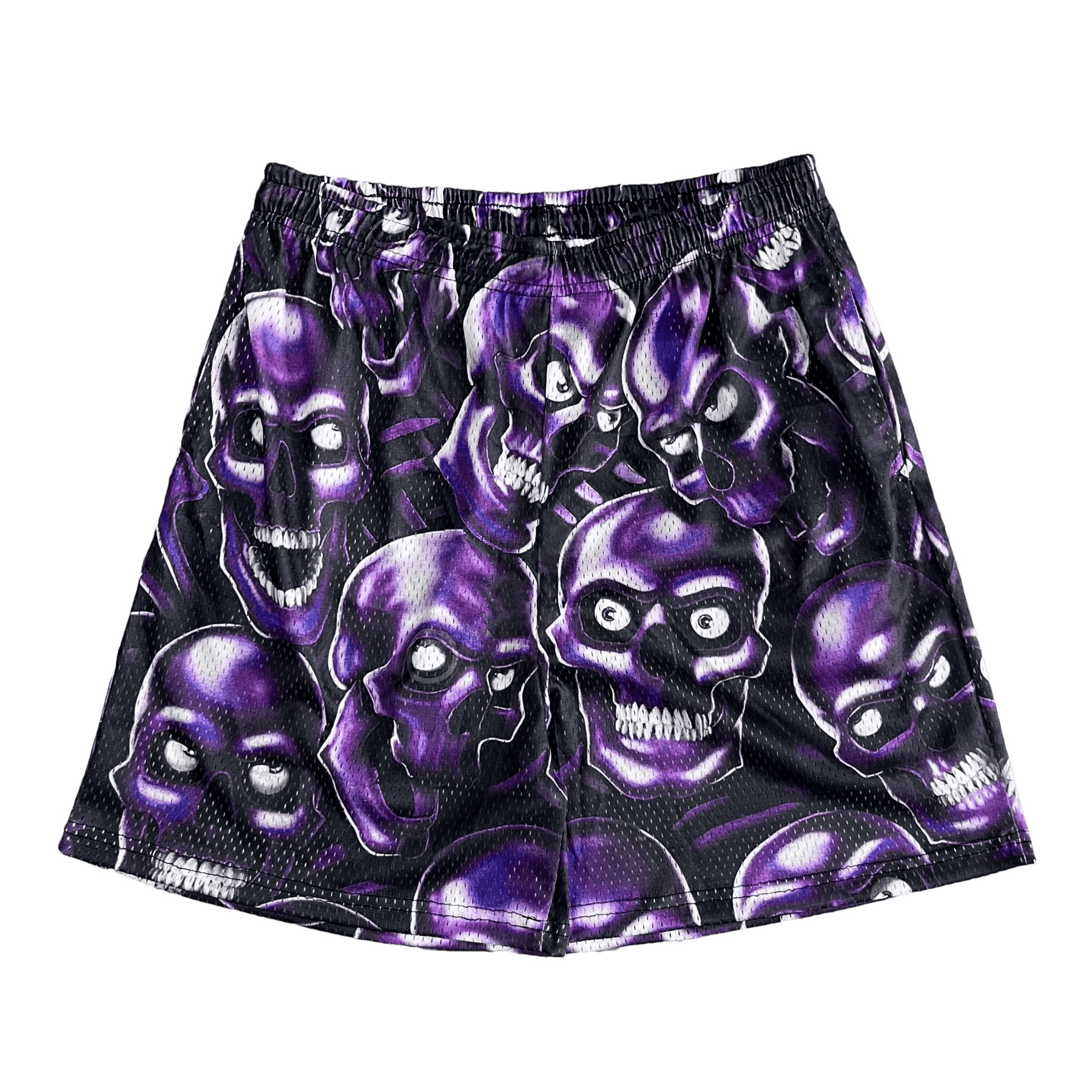 RDMCLOTHINGART tapestry hoodie PURPLE SKULL MESH SHORTS-8735